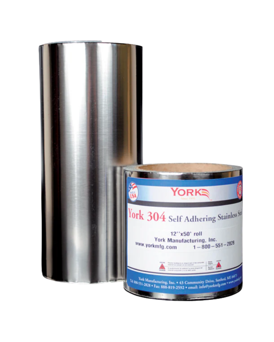 York 304 Self Adhering Stainless Steel Flexible Flashing - 50' Roll